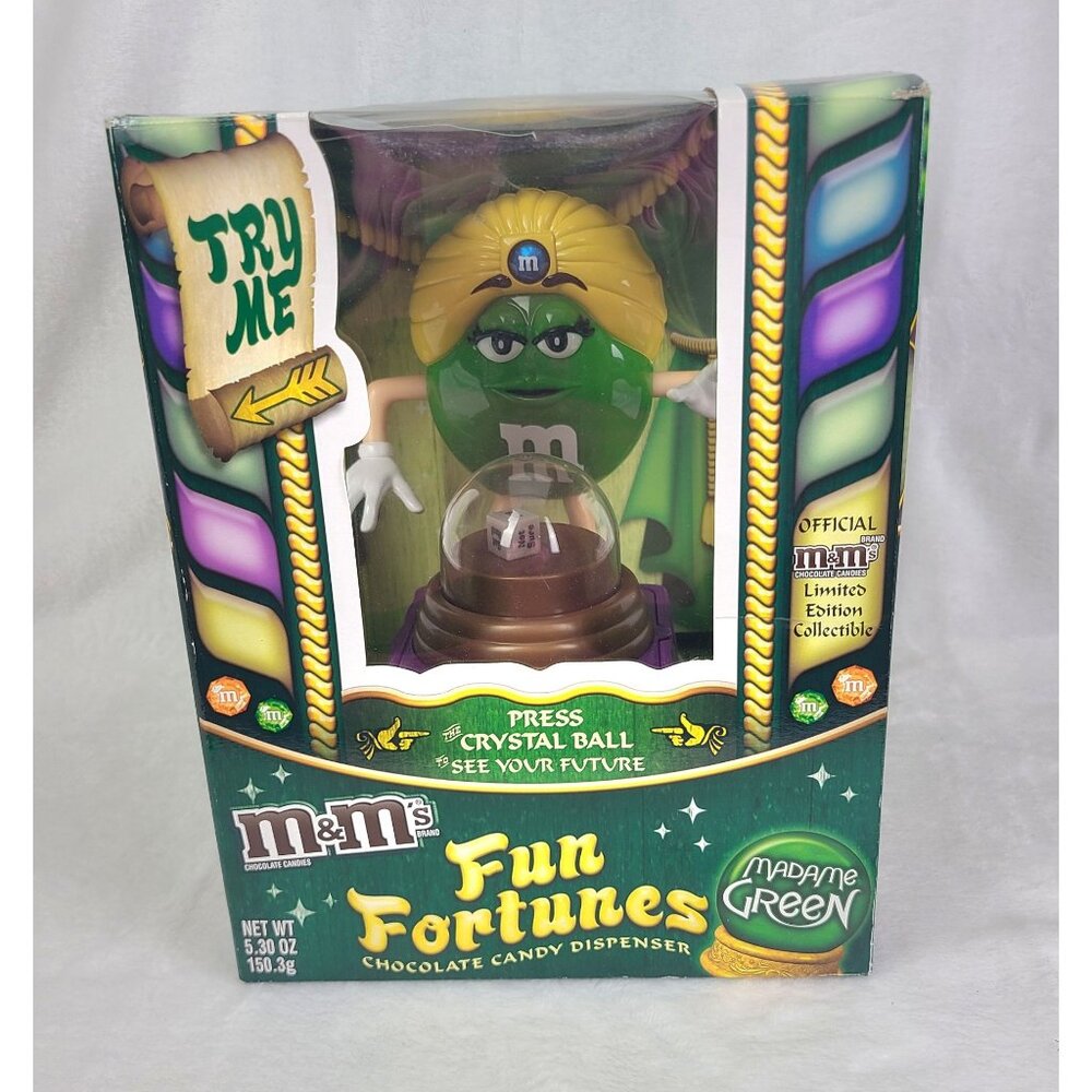 Madame Green M&M's Fun Fortune Teller Candy Dispenser New in Box